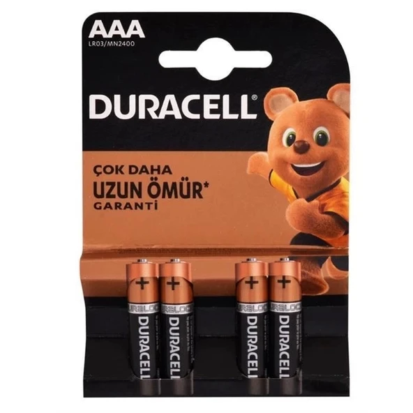 Mey İthalat® Duracell Alkalin Pil AAA 4'' lü Paket ürün görseli 1