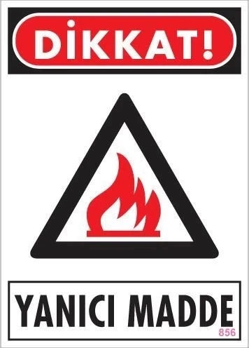 Mey İthalat® Dikkat Yanıcı Madde Uyarı Levhası 25x35 KOD:856 ürün görseli 1
