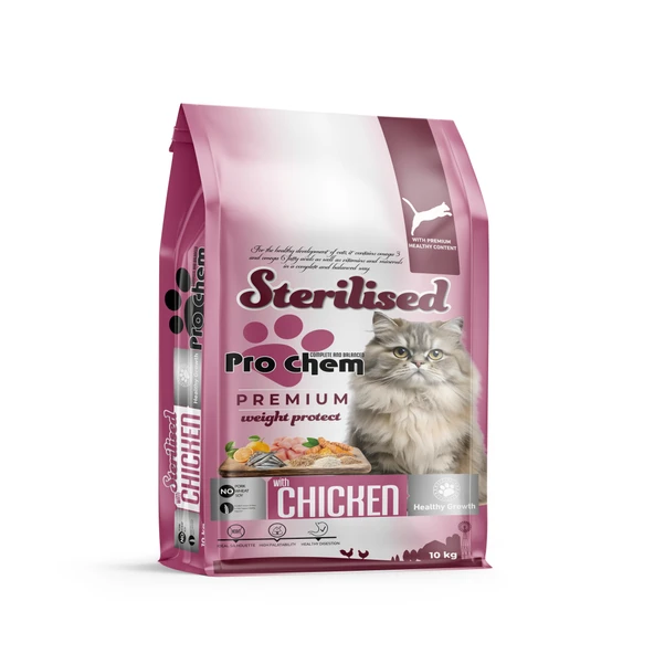 Pro Chem Kısırlaştırılmış Tavuklu Kedi Maması 10 KG ürün görseli 1