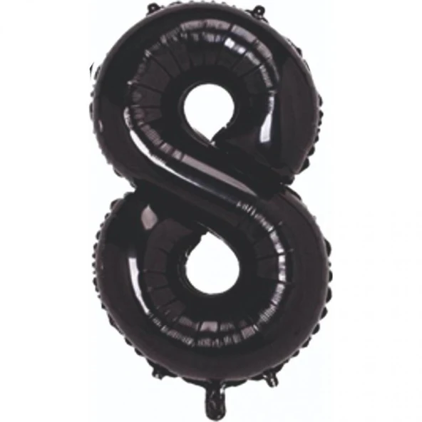 8 Yaş Siyah Folyo Balon 34 INC 76 CM ürün görseli 1