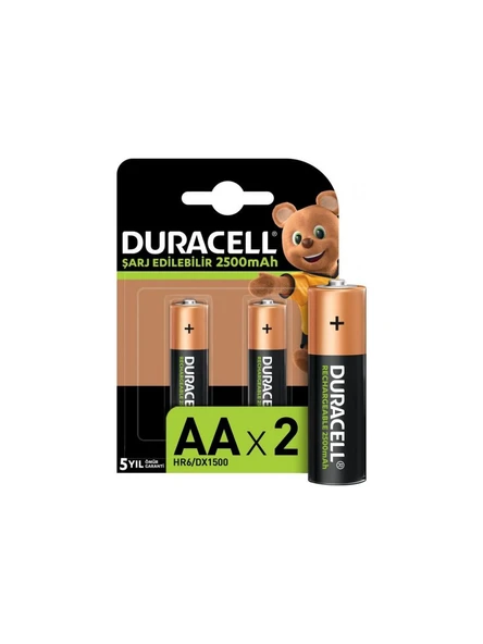 Duracell 2500 Mah 2li Şarjlı Kalem Pil Şarj Edilebilir Pil ürün görseli 1