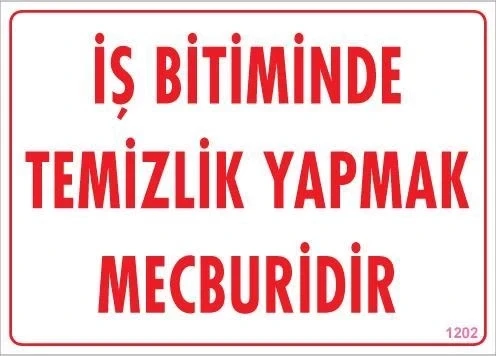 Mey İthalat® Temizlik Düzen Uyarı Levhası 25x35 KOD:1202 ürün görseli 1
