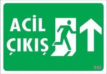 Mey İthalat® Acil Çıkış Uyarı Levhası 17,5x25 KOD:943 ürün görseli 1