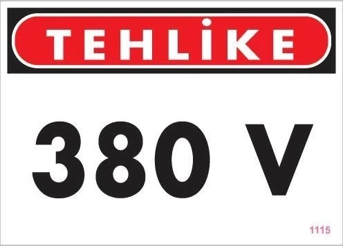 Mey İthalat® 380 V Tehlike Uyarı Levhası 25x35 KOD:1115 ürün görseli 1