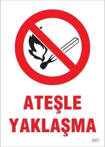 Mey İthalat® Ateşle Yaklaşma Uyarı Levhası 25x35 KOD:867 ürün görseli 1