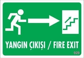 Mey İthalat® Yangın Çıkışı Uyarı Levhası 17,5x25 KOD:929 ürün görseli 1