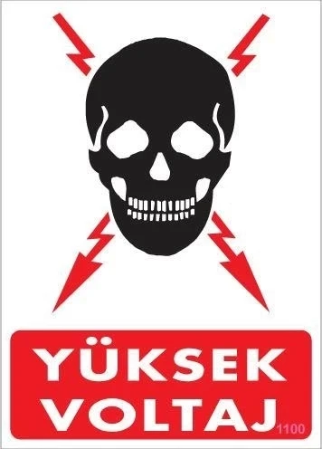 Mey İthalat® Yüksek Voltaj Uyarı Levhası 25x35 KOD:1100 ürün görseli 1