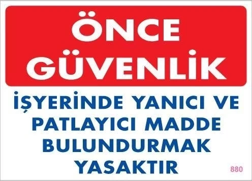 Mey İthalat® Yanıcı ve Parlayıcı Madde Uyarı Levhası 25x35 KOD:880 ürün görseli 1