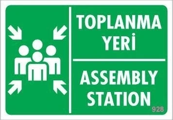 Mey İthalat® Toplanma Yeri Uyarı Levhası 17,5x25 KOD:928 ürün görseli 1