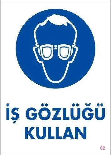 Mey İthalat® İş Gözlüğü Kullan Uyarı Levhası 25x35 KOD:2 ürün görseli 1