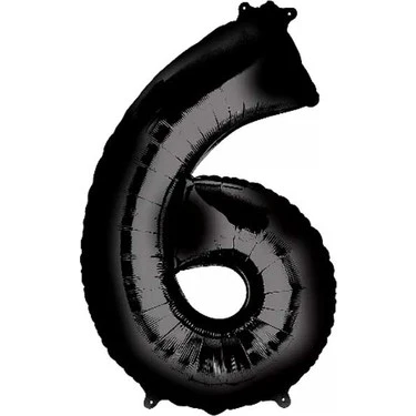 6 Yaş Siyah Folyo Balon 34 INC 76 CM ürün görseli 1