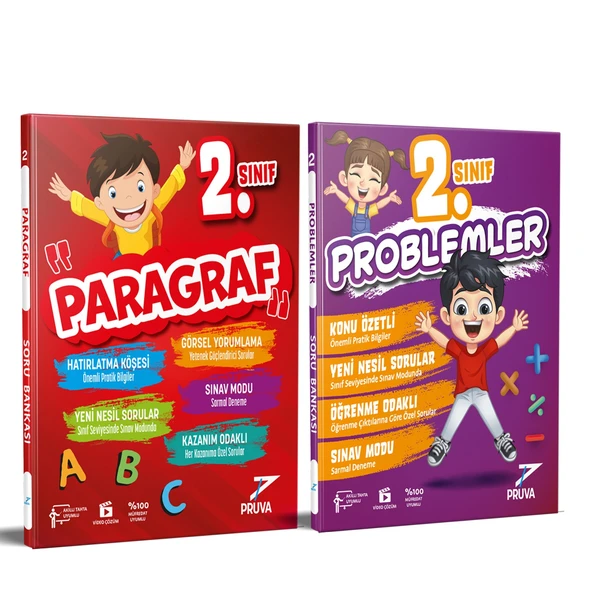 Pruva Akademi 2. Sınıf Paragraf ve Problemler Soru Bankası Seti 2 Kitap ürün görseli 1