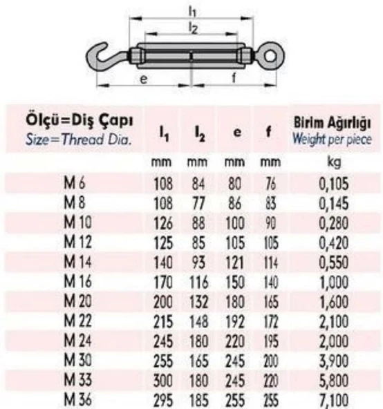 Mey İthalat® M12 Çektirme ( 2 Adet ) - Resim 2