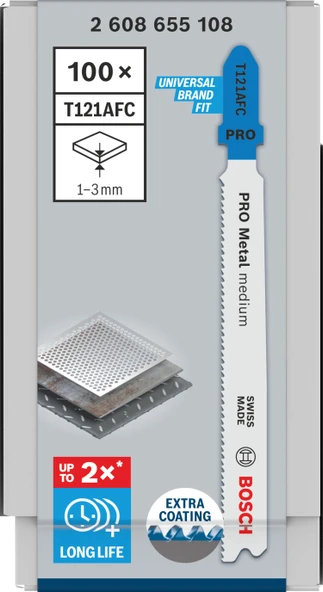 Bosch Pro T121 AFC 100lü 1-3 mm Metal Dekupaj Ucu ürün görseli 1