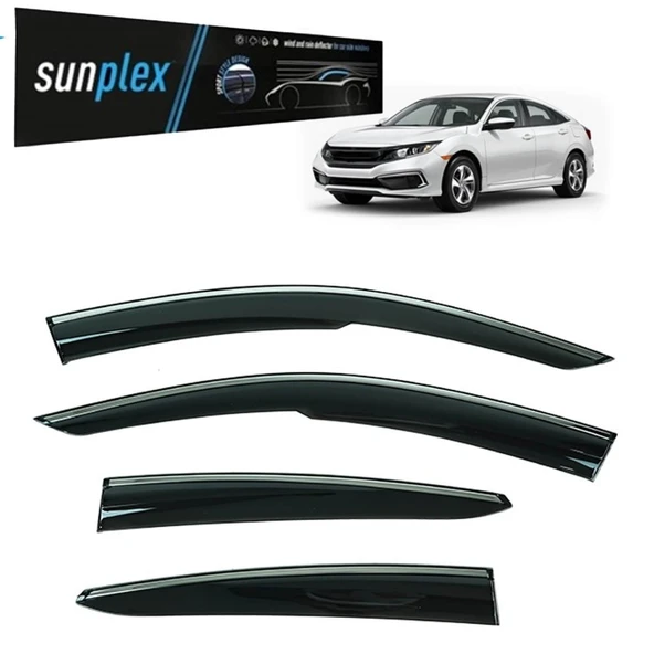 Sunplex Kromlu Cam Rüzgarlığı Honda Civic 2015-2021 ile uyumlu ürün görseli 1