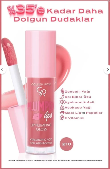 Golden Rose Plumped Lips Lip Plumping Gloss No: 210 ürün görseli 1