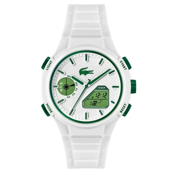 LACOSTE LAC2011364 BEYAZ SİLİKON KORDON ANALOG/DİJİTAL ERKEK KOL SAATİ ürün görseli 1