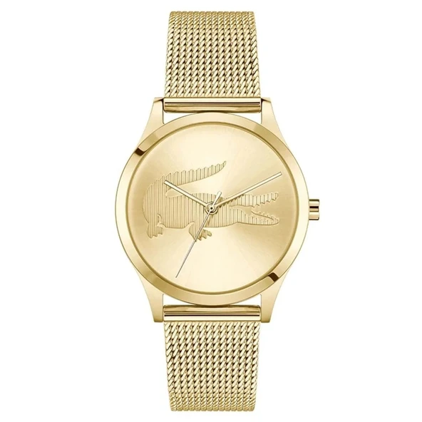 LACOSTE LAC2001416 ALTIN KAPLAMA HASIR KORDON KADIN KOL SAATİ ürün görseli 1
