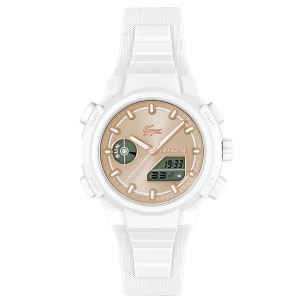LACOSTE LAC2001430 BEYAZ SİLİKON KORDON ANALOG/DİJİTAL KADIN KOL SAATİ ürün görseli 1