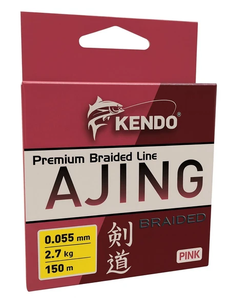 Kendo Ajing Premium Braided Line Pink 150m Örgü İp ürün görseli 1