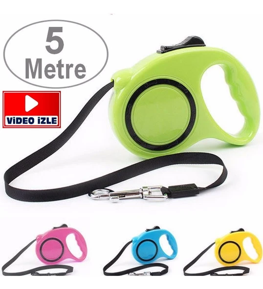5 Metre Otomatik Makaralı Köpek Gezdirme Tasması Köpek Yürüyüş Aparatı Pup Style Yürütme Kayış ürün görseli 1