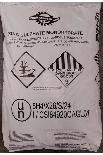 EKMEKÇİOĞULLARI ÇİNKO SÜLFAT MONOHİDRAT 25 KG ürün görseli 1