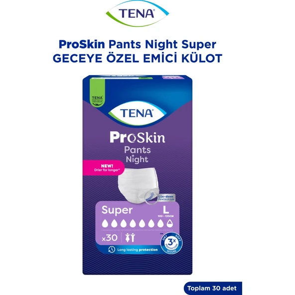 TENA Proskin Pants Night Large Büyük Beden Gece İçin Süper Emici Külot 30'lu Paket ürün görseli 1