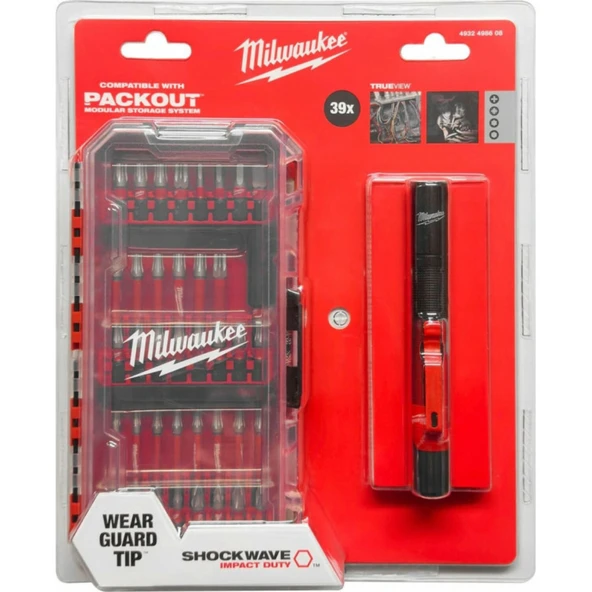 Milwaukee Bits Uç Set 39 Parça + Led Fener 4932498608 ürün görseli 1