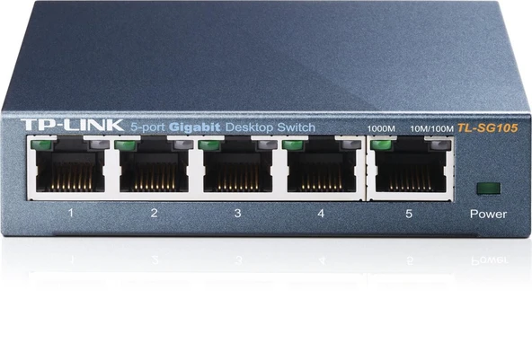 Tp-Link TL-SG105 5 Port 10-100-1000 Mbps Switch Çelik Kasa ürün görseli 1