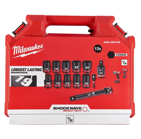 Milwaukee Endüstriyel Lokma Set Darbeli 1/2 13 Parça 4932480456 ürün görseli 1