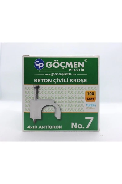 Göçmen Plastik Beton Çivili Kroşe No:7 (100 ADET) ürün görseli 1