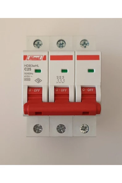Himel 3*25a C Tipi 4,5ka Otomatik Sigorta-hdb3whl3c25 ürün görseli 1