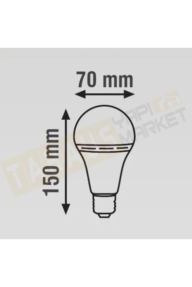 Global 9w E27 Şarjlı Led Ampul 6500k Beyaz Işık ürün görseli 1