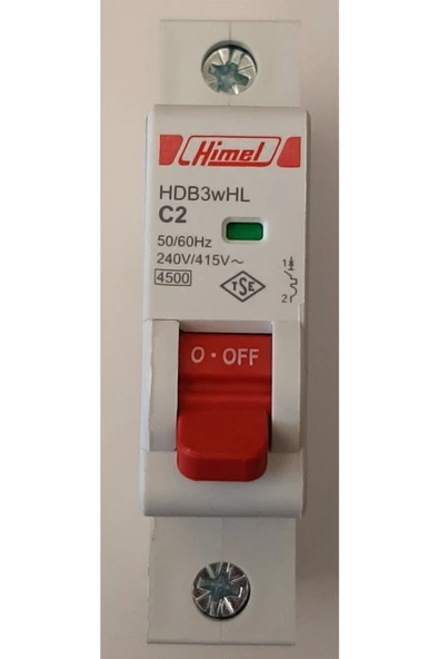 Himel 1x2a C Tipi 4,5ka Otomatik Sigorta-hdb3whl1c2 ürün görseli 1