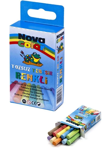 nova color tozsuz renkli tepeşir 10 lu 1 paket. ürün görseli 1