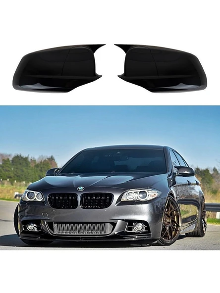 Bmw Uyumlu F10 Lci 2014-2018 Batman Parlak Siyah Ayna Kapağı ürün görseli 1