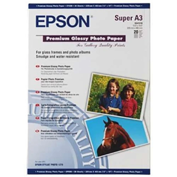 Epson A3+ 250Gram 20'li Premium Glossy Fotoğraf Kağıdı S041316 ürün görseli 1