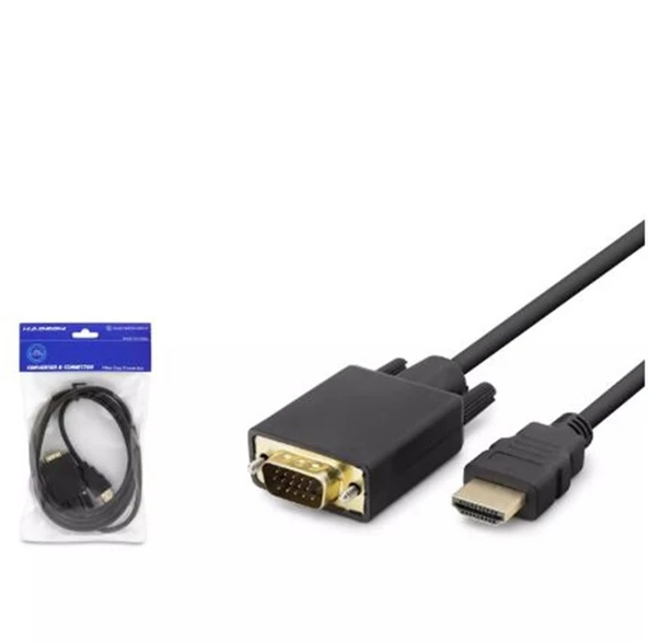 HADRON HDX7795 HDMI TO VGA KABLO PVC 120HZ 1080P 1.8mt SİYAH ürün görseli 1