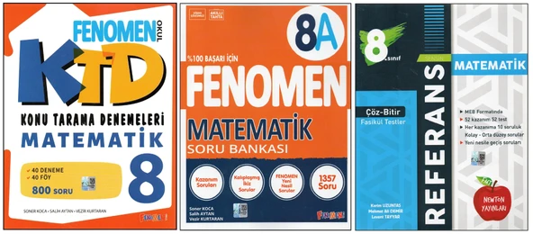 FENOMEN 8. SINIF KTD+8A+NEWTON REFERANS MATEMATİK (3 KİTAP) ürün görseli 1