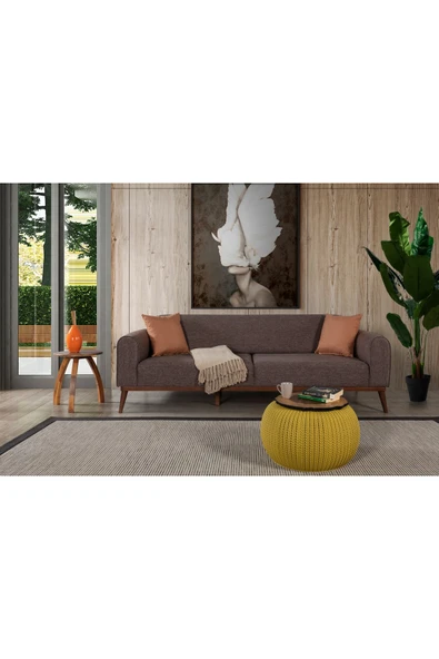 Perla Sofa   SENECA KETEN YATAKLI KANEPE KAHVE ürün görseli 1