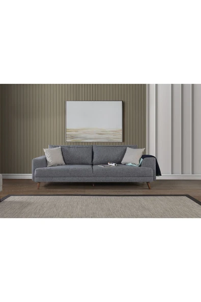 Perla Sofa   Nobis Yataklı Kanepe Keten Açık Gri ürün görseli 1