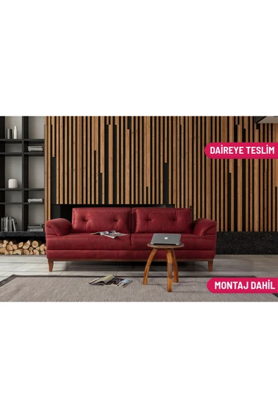 Perla Sofa   Madrid Üçlü Yataklı Koltuk Bora Bordo ürün görseli 1
