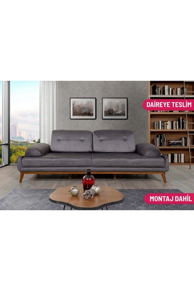 Perla Sofa   Nelson Üçlü Koltuk Babyface Gri ürün görseli 1