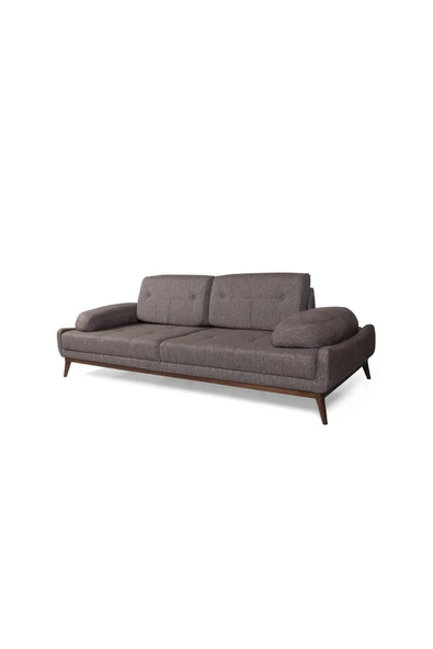 Perla Sofa   Nelson Üçlü Kanepe Keten Kahve - Resim 3