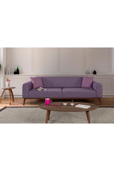 Perla Sofa   SENECA YATAKLI KANEPE KETEN MOR ürün görseli 1