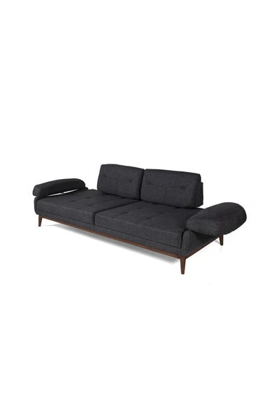 Perla Sofa   NELSON ÜÇLÜ KOLTUK KETEN ANTRASİT - Resim 5