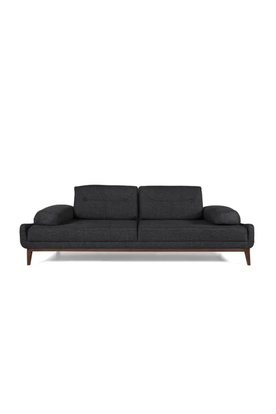 Perla Sofa   NELSON ÜÇLÜ KOLTUK KETEN ANTRASİT - Resim 3