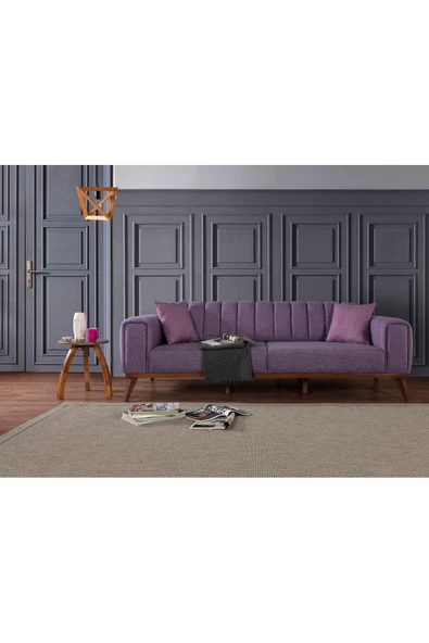 Perla Sofa   VELAR YATAKLI KANEPE KETEN MOR - Resim 2