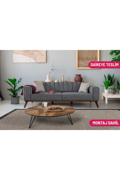 Perla Sofa   VELAR YATAKLI KANEPE KETEN AÇIK GRİ ürün görseli 1