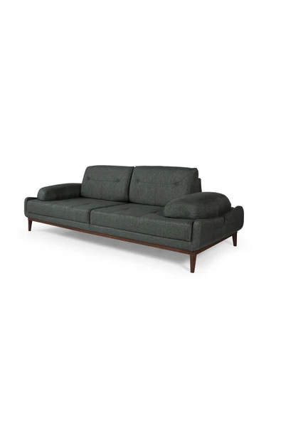 Perla Sofa   NELSON ÜÇLÜ KOLTUK KETEN YEŞİL - Resim 3